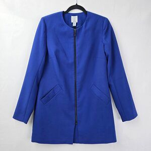 Paraphrase Blue Zip Up Long Blazer Jacket Size S